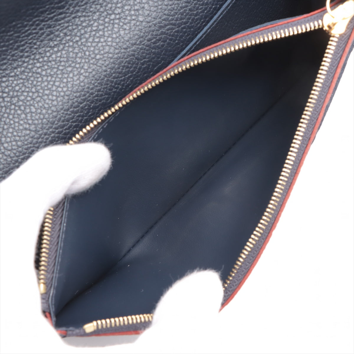 Louis Vuitton Monogram Emplant Portfolio Emily M69417 Marine Rouge Long  Reaction Wallet