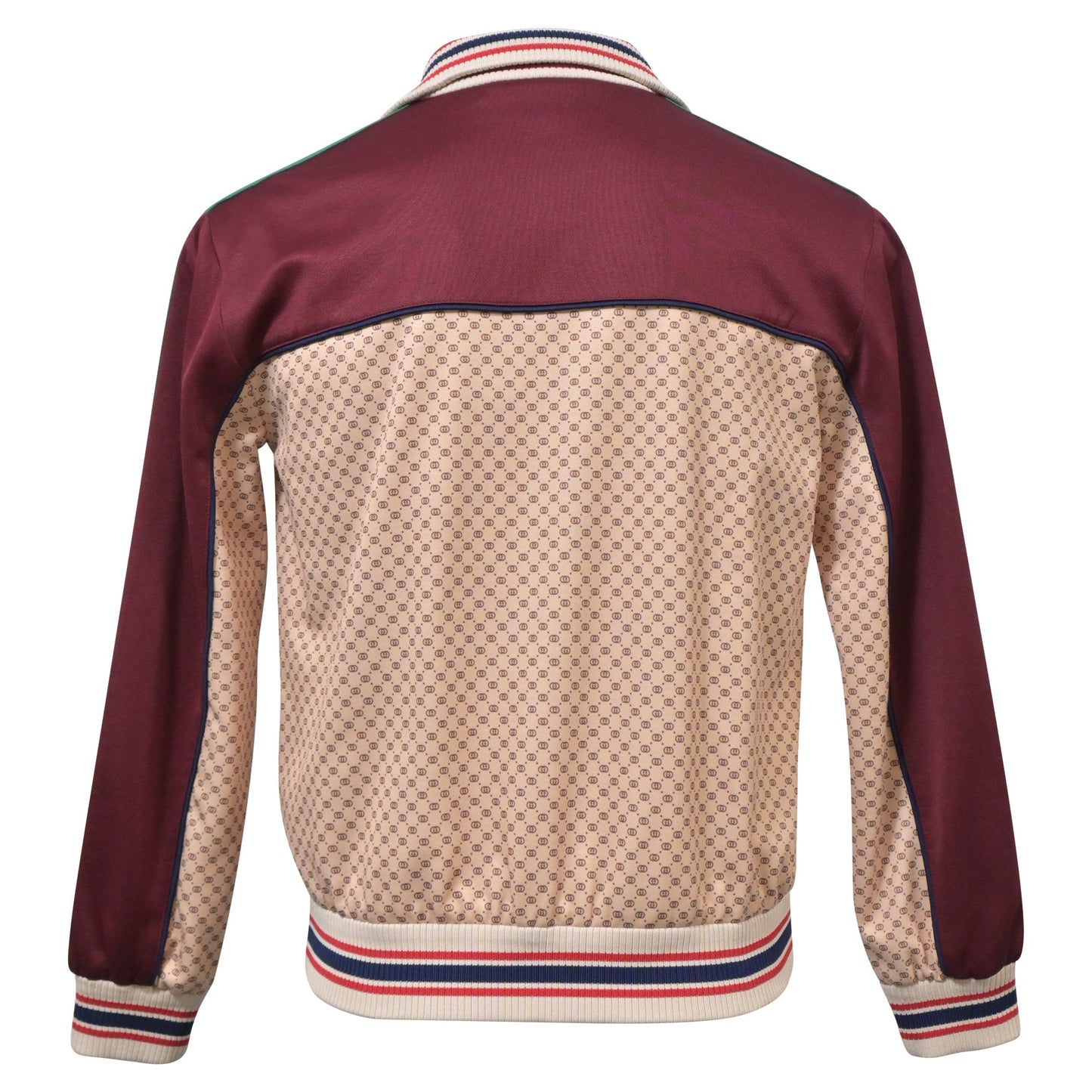 Luxury Gucci Trending 2025 Interlocking G Print Track Jacket in Burgundy Polyester
