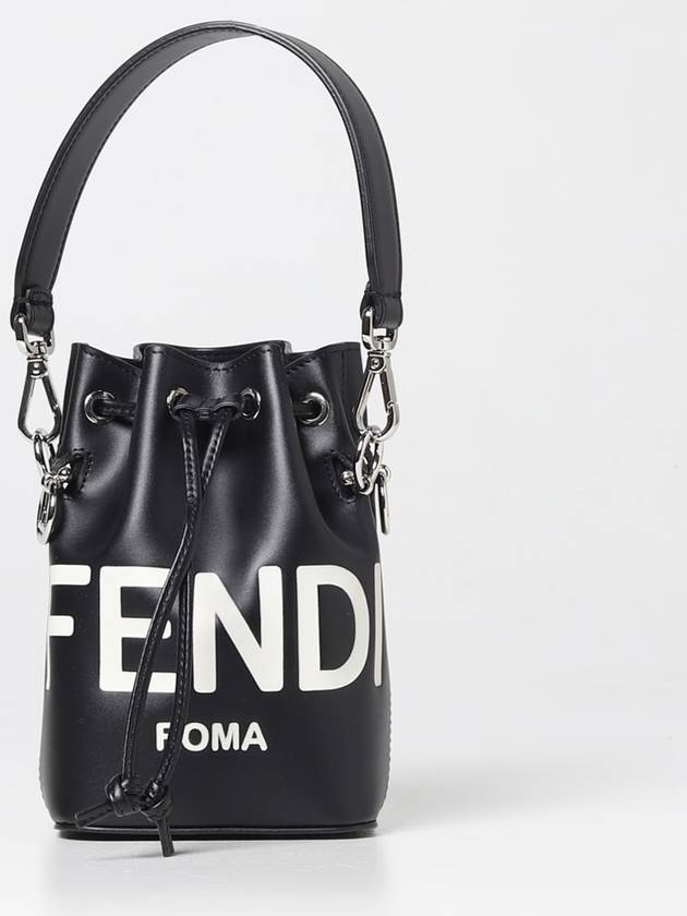 Luxury Fendi Roma Mon Tresor Leather Small Bucket Bag Black