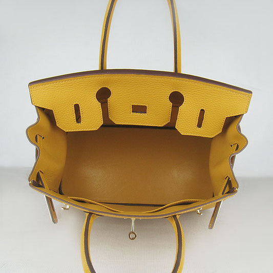 Luxury Hermes Birkin 30cm Togo Leather Handbags Yellow Golden