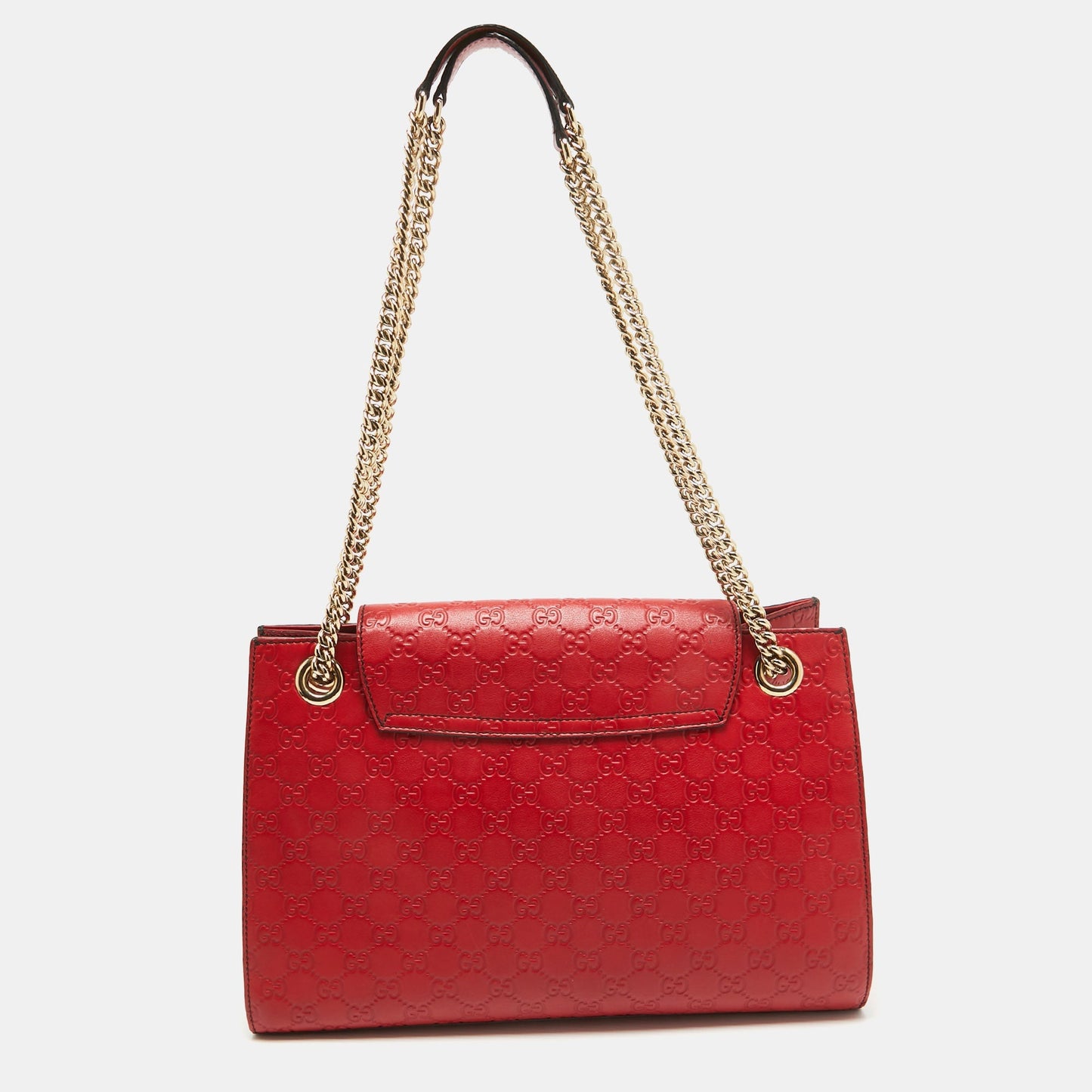 Luxury Gucci Trending 2025 Red Luxury Gucci Trending 2025ssima Leather Large Emily Shoulder Bag..