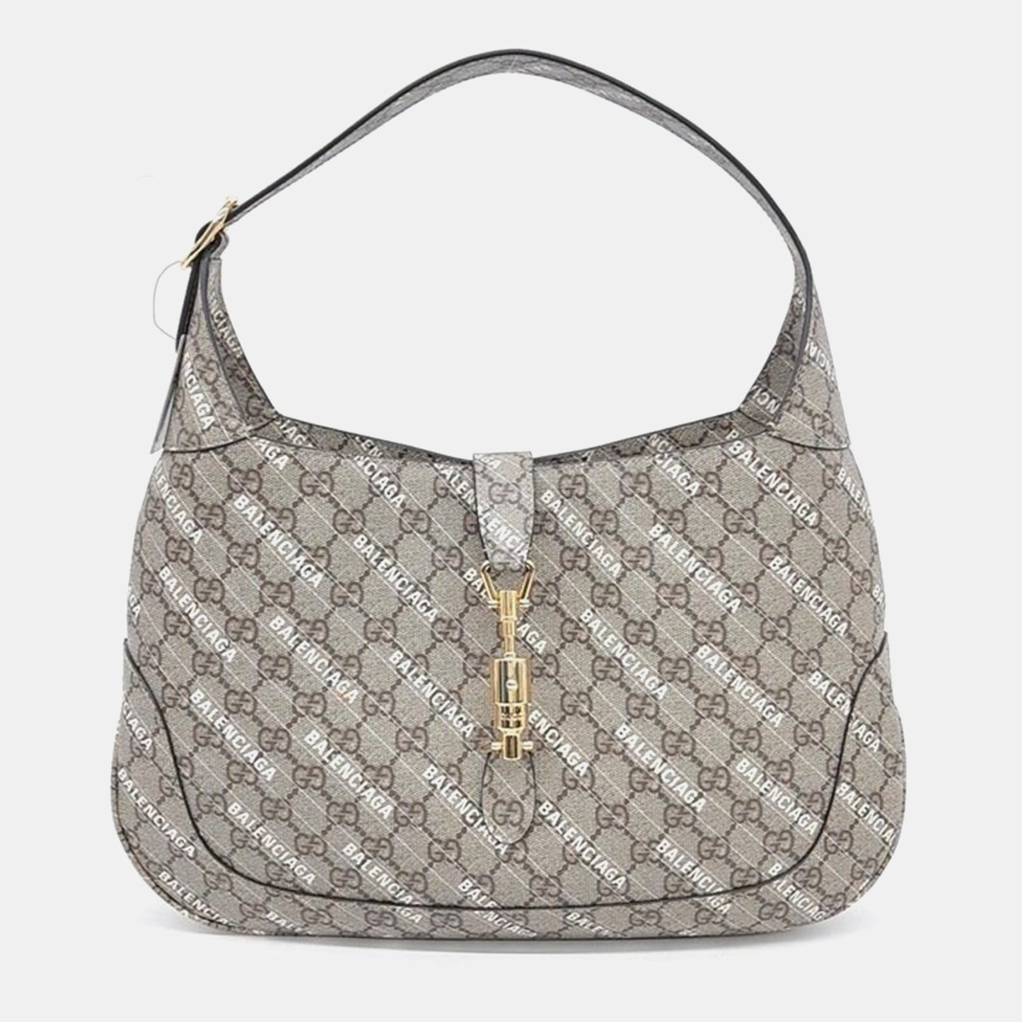 Luxury Gucci Trending 2025 x Balenciaga Beige GG Supreme Hacker Project Jackie 1961 Medium Hobo Bag