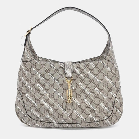 Luxury Gucci Trending 2025 x Balenciaga Beige GG Supreme Hacker Project Jackie 1961 Medium Hobo Bag