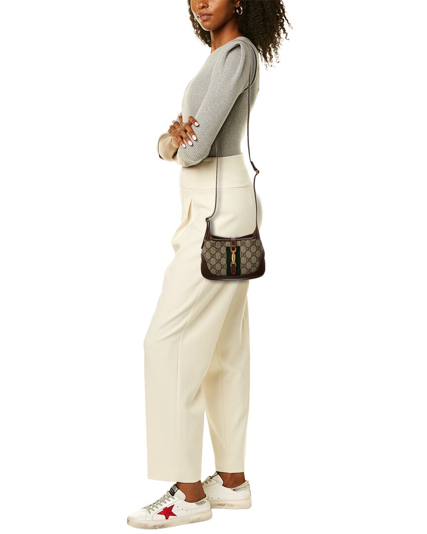 Luxury Gucci Trending 2025 Jackie 1961 Mini GG Supreme Canvas & Leather Shoulder Bag