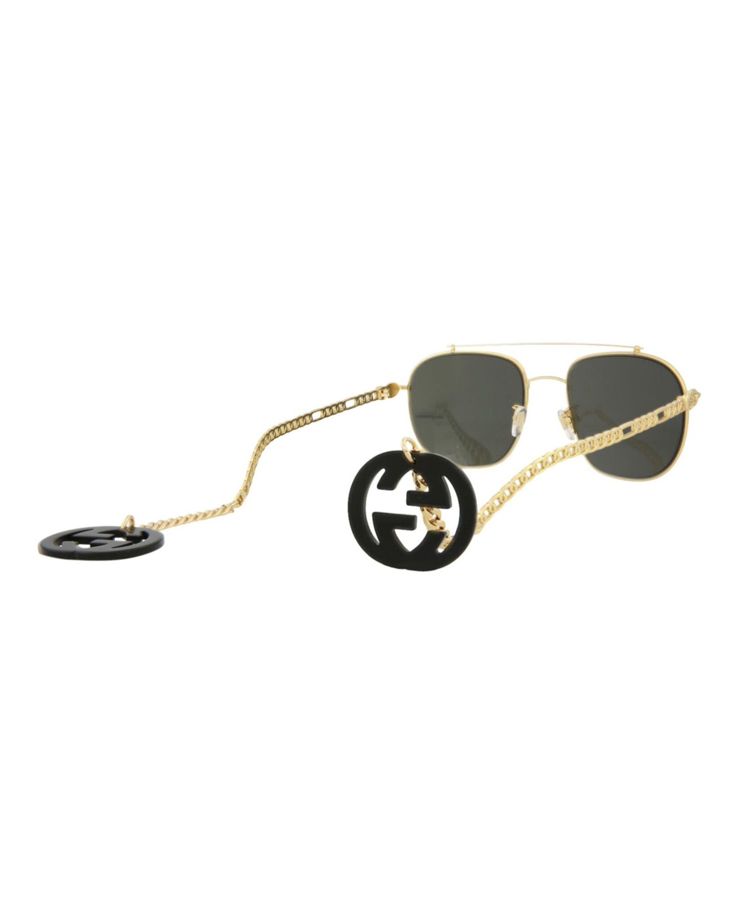 Gucci Square-Frame Metal Sunglasses