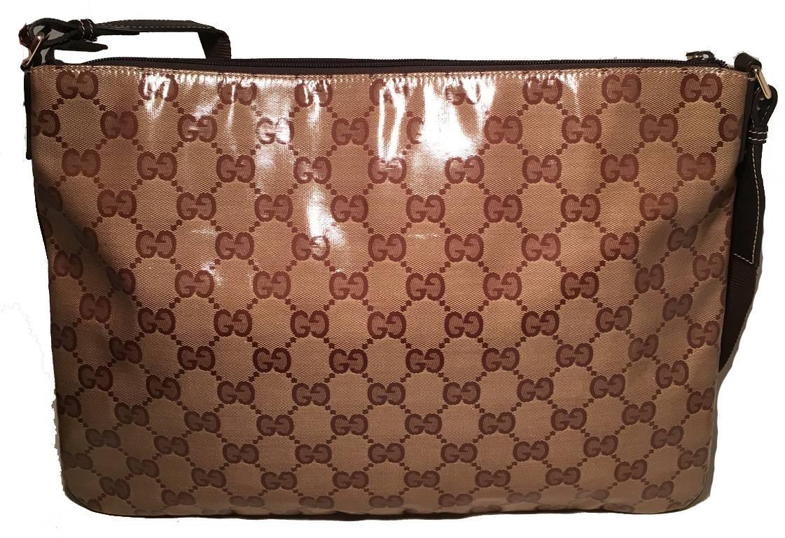 Luxury Gucci Trending 2025 XL Coated Monogram Canvas Slim Messenger Shoulder Bag