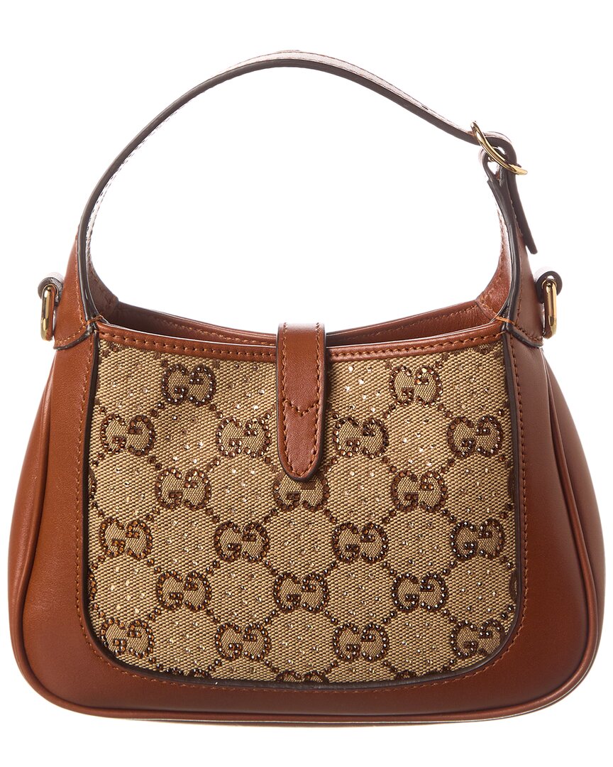 Luxury Gucci Trending 2025 Jackie 1961 Mini GG Canvas & Leather Shoulder Bag