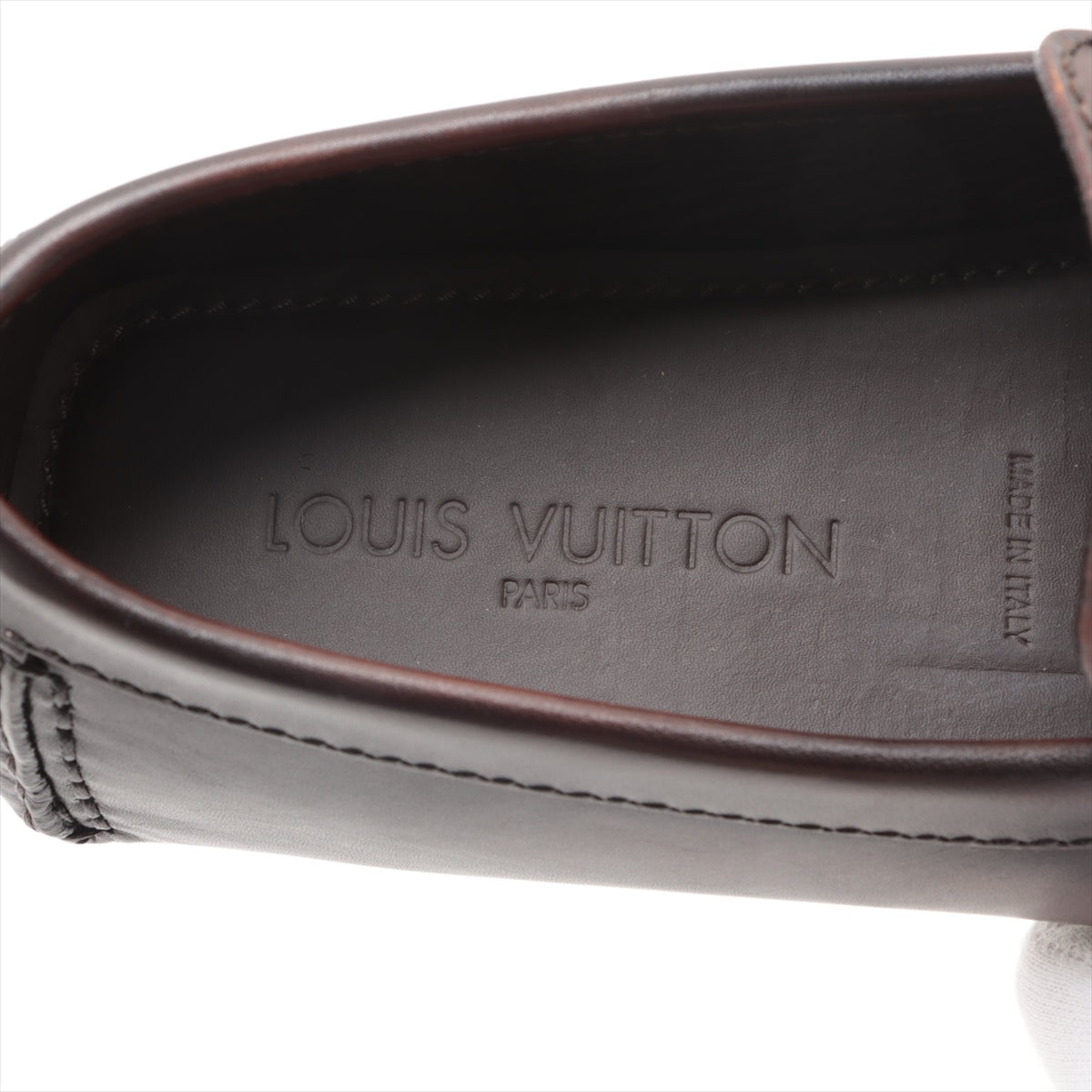 Louis Vuitton Monte Carlo 15 Years Leather Driving Shoes 8 Men Brown FA0125 LV Logo