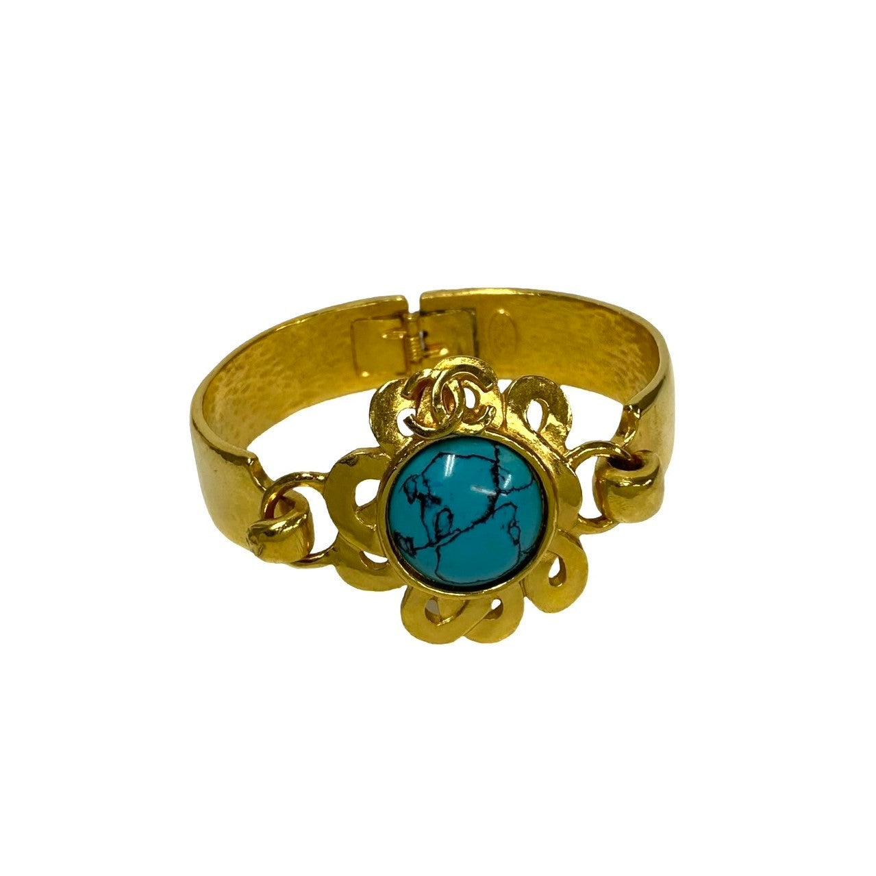 Chanel Vintage Turquoise Coco Mark Bracelet