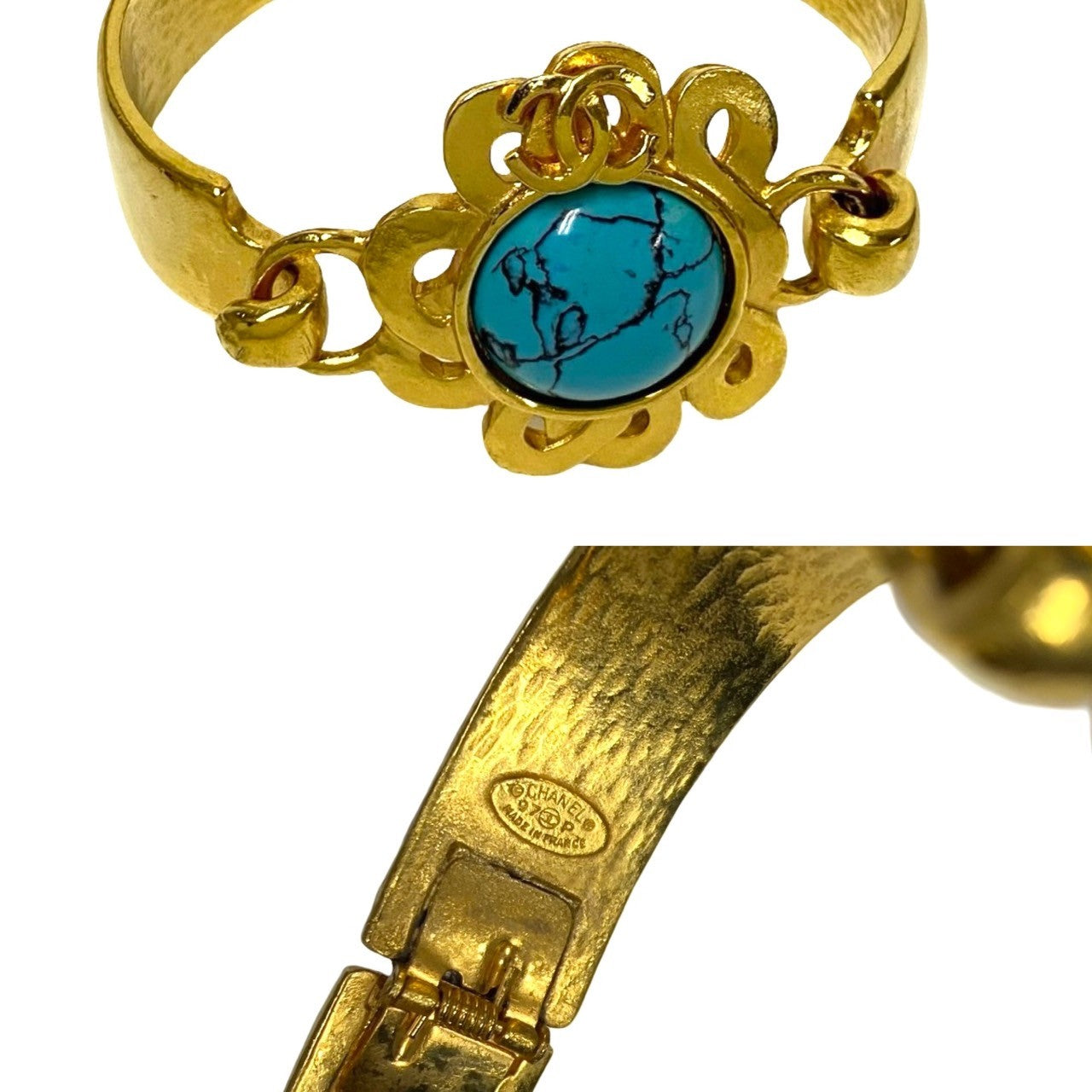 Chanel Vintage Turquoise Coco Mark Bracelet