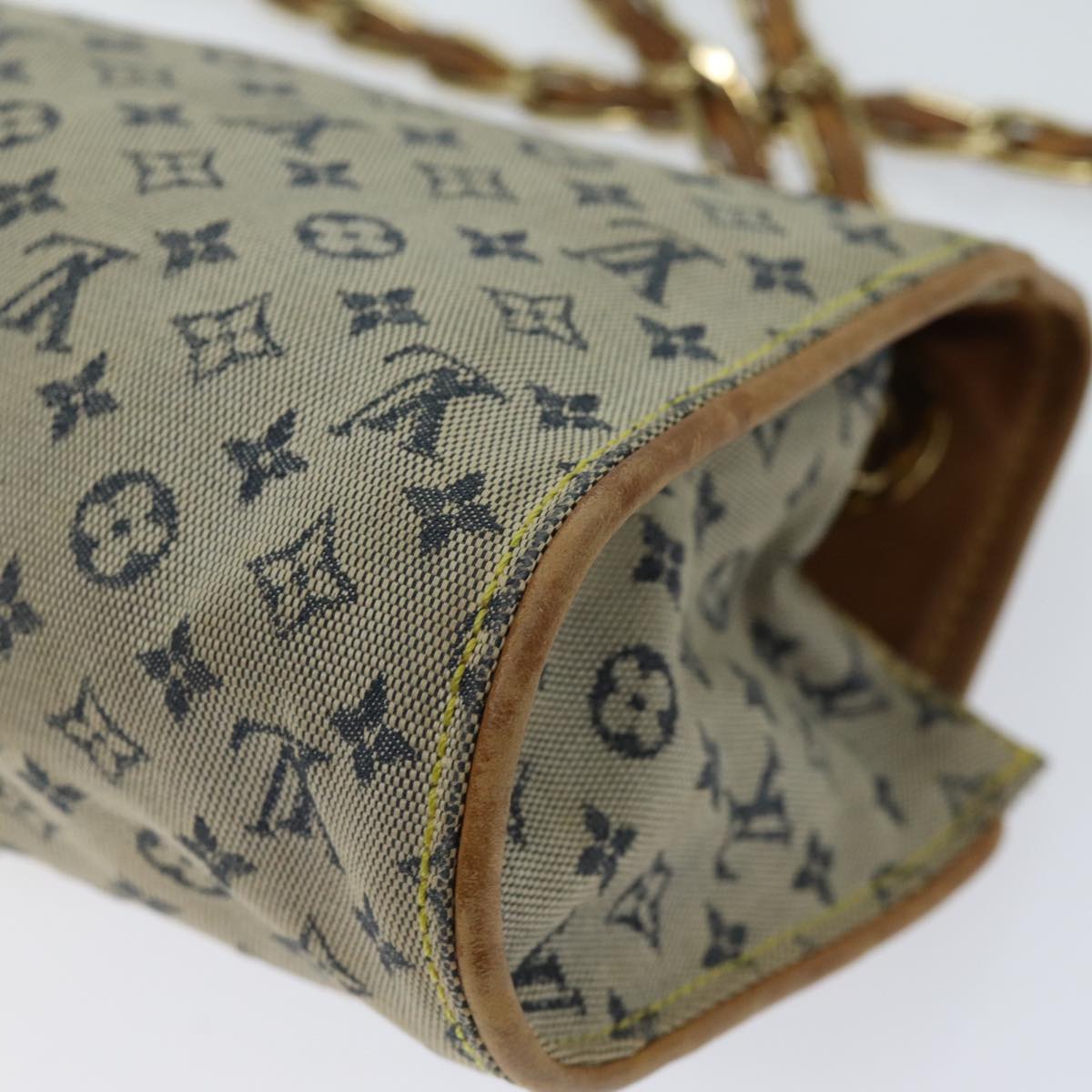 LOUIS VUITTON Monogram Mini Camille Chain Shoulder Bag Blue M92002 LV 70009