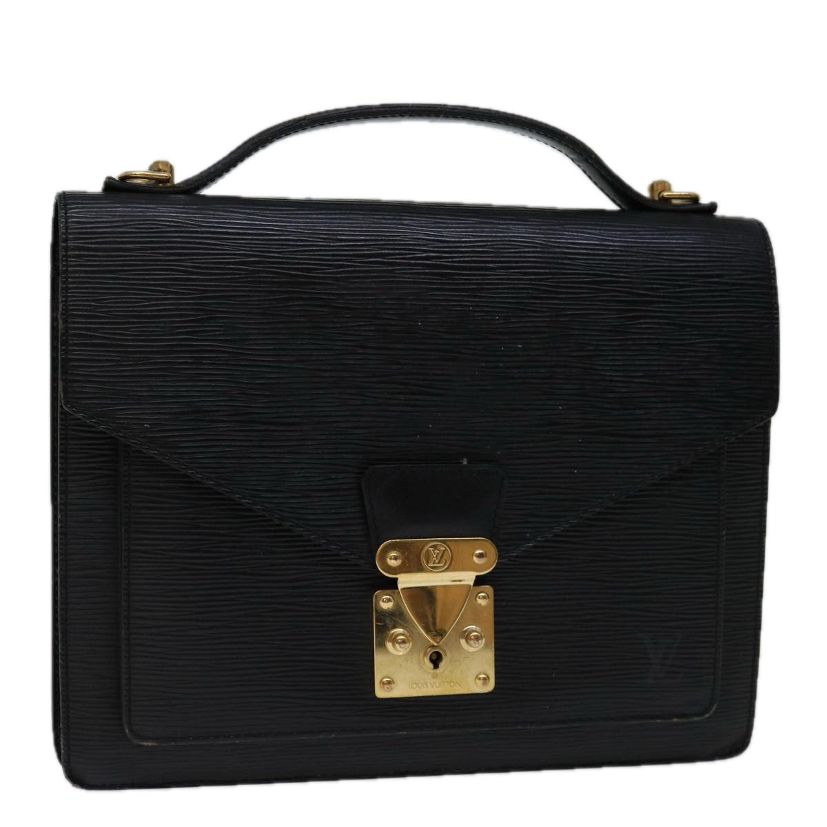 LOUIS VUITTON Epi Monceau 28 Hand Bag Black M52122 LV 70033