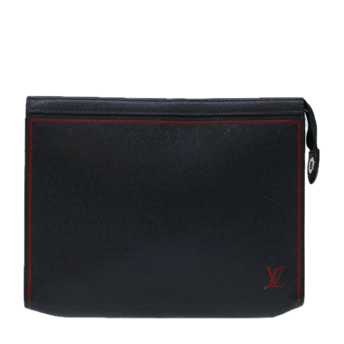 LOUIS VUITTON Taiga Pochette Voyager MM Clutch Bag Blue Marine M63394 70038
