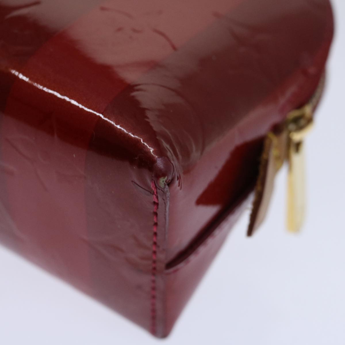 LOUIS VUITTON Vernis Rayure Pochette Cosmetic Pomme D'amour M91721 LV 70046