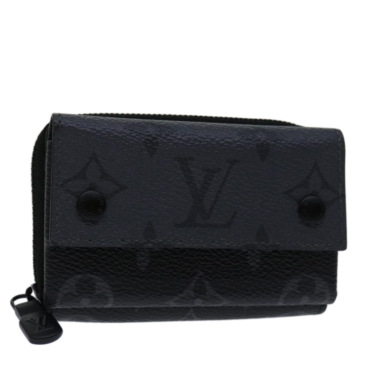 LOUIS VUITTON Monogram Eclipse Discovery Compact Wallet M67630 LV 70054S