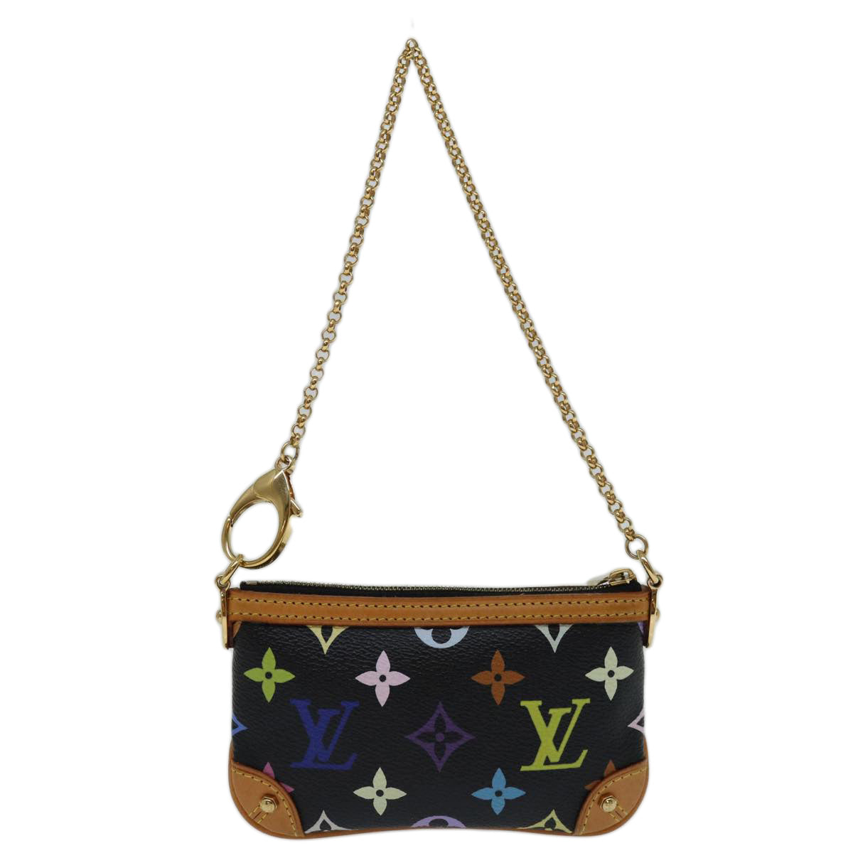 LOUIS VUITTON Multicolor Pochette Mira PM Pouch Black M60099 LV 70055A