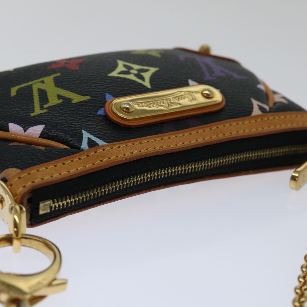 LOUIS VUITTON Multicolor Pochette Mira PM Pouch Black M60099 LV 70055A