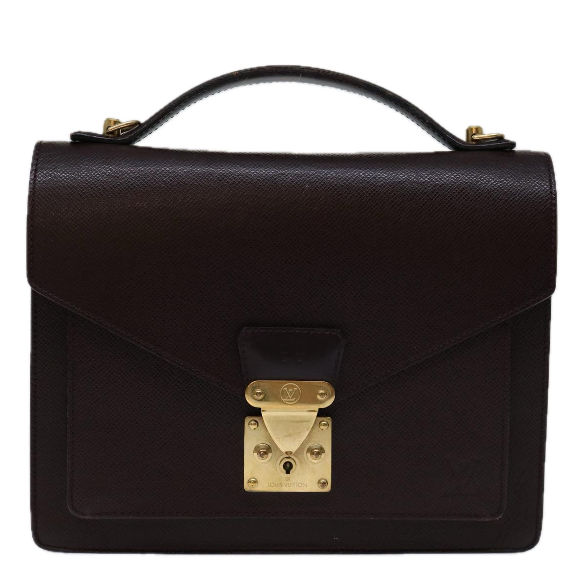 LOUIS VUITTON Taiga Monceau 28 Hand Bag 2way Acajou M32062 LV 70071