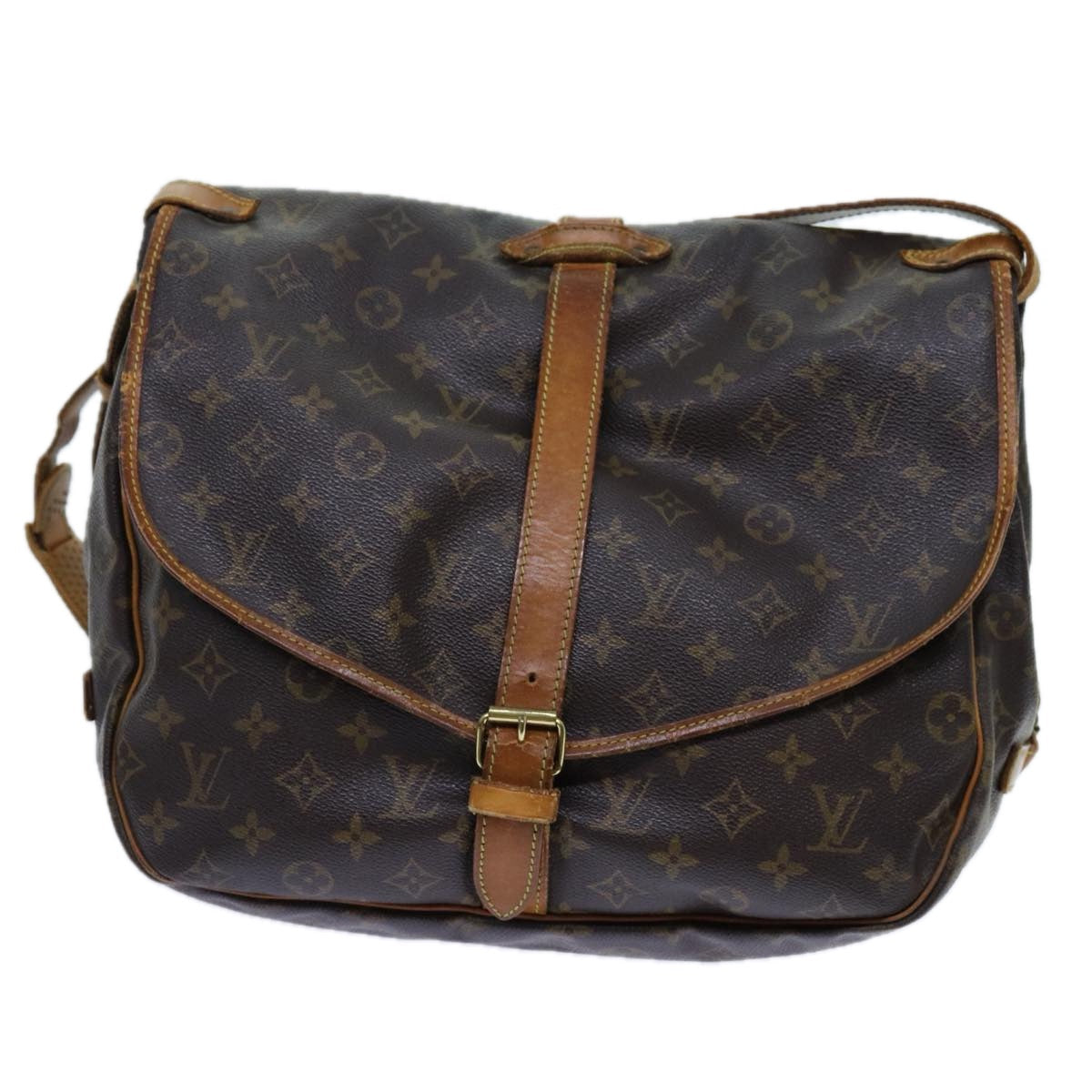 LOUIS VUITTON Monogram Saumur 35 Shoulder Bag M42254 LV 70072