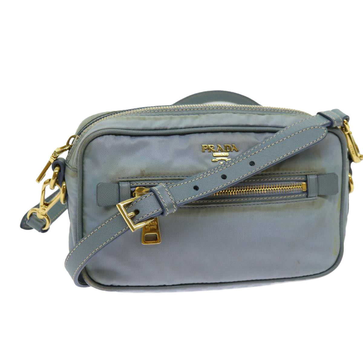 Luxury PradaShoulder Bag Nylon Light Blue 70157
