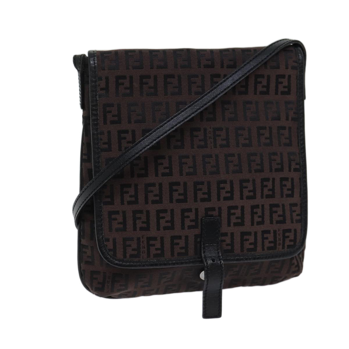 Luxury FendiZucchino Canvas Shoulder Bag Black70164