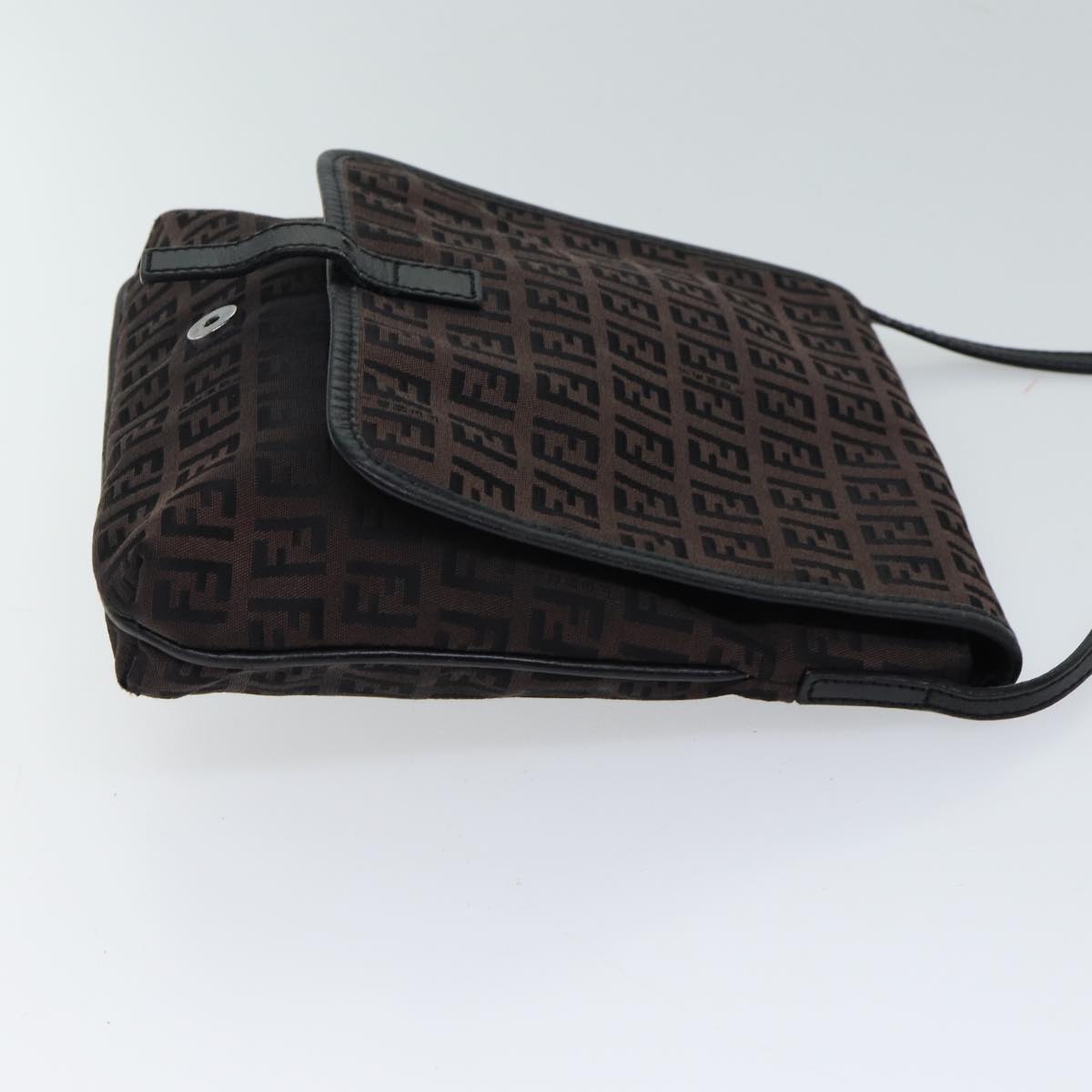 Luxury FendiZucchino Canvas Shoulder Bag Black70164