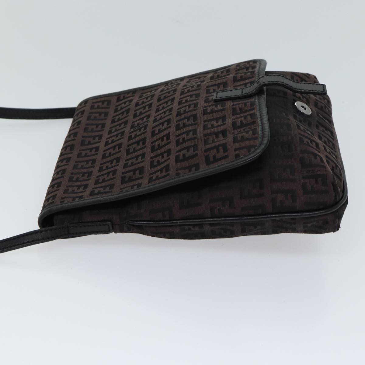 Luxury FendiZucchino Canvas Shoulder Bag Black70164