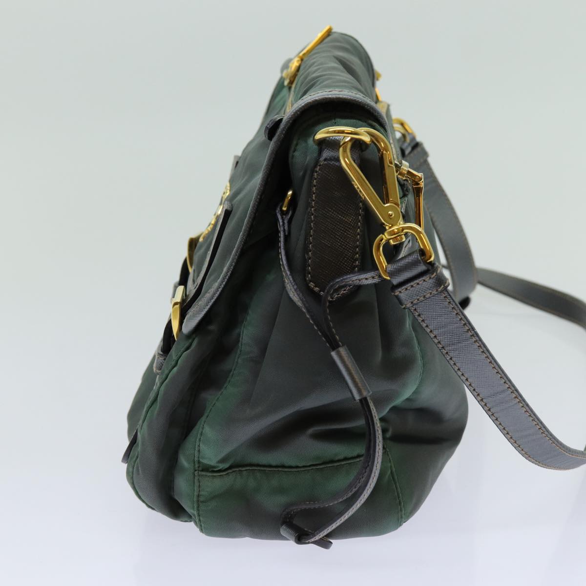 Luxury PradaShoulder Bag Nylon Khaki 70209