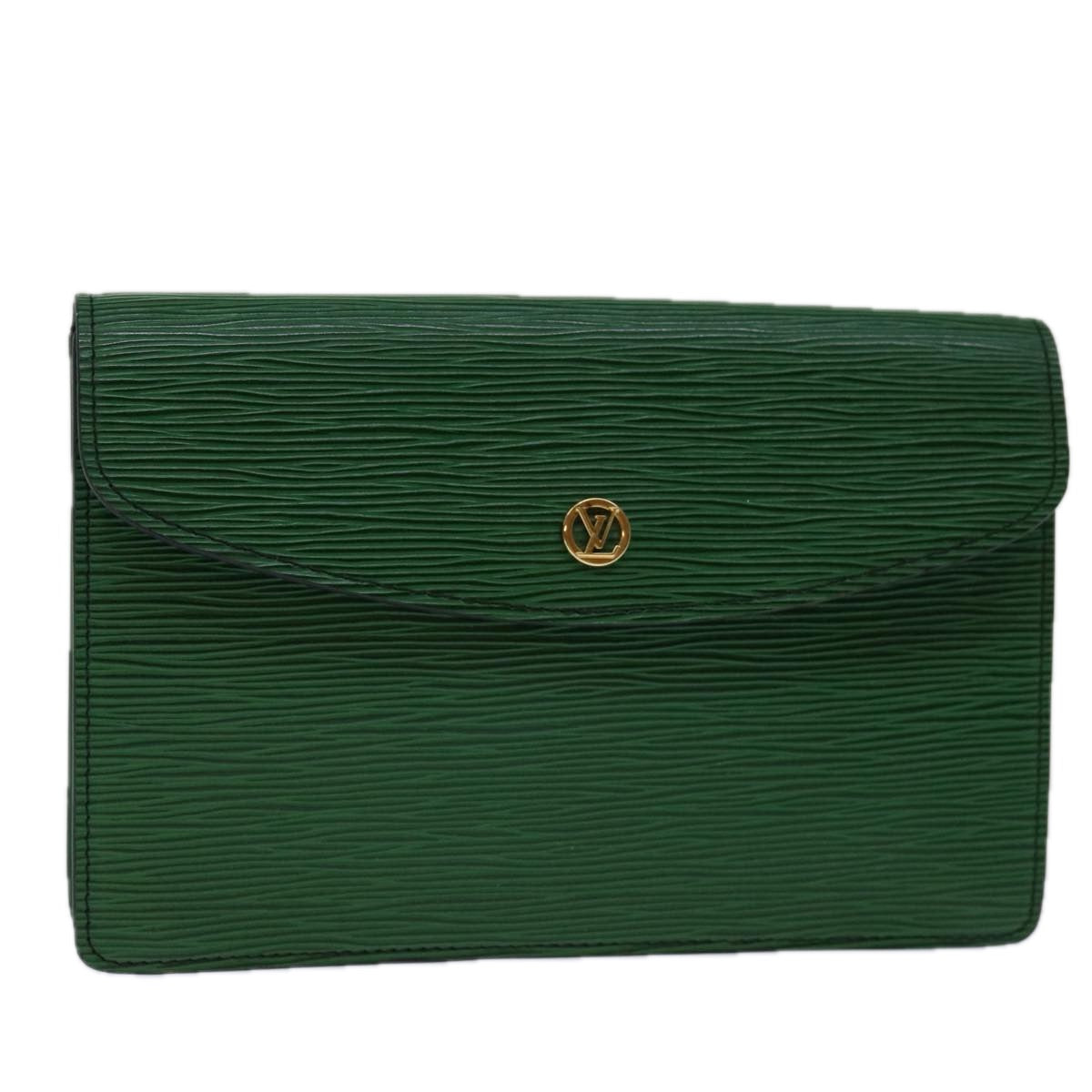 LOUIS VUITTON Epi Montaigne 23 Clutch Bag Green M52664 LV 70220