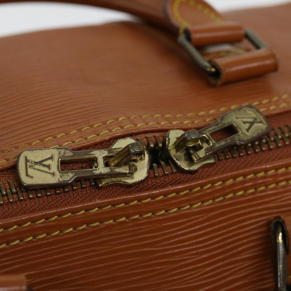 LOUIS VUITTON Epi Keepall 45 Boston Bag Brown Zipang gold M42978 LV 70234