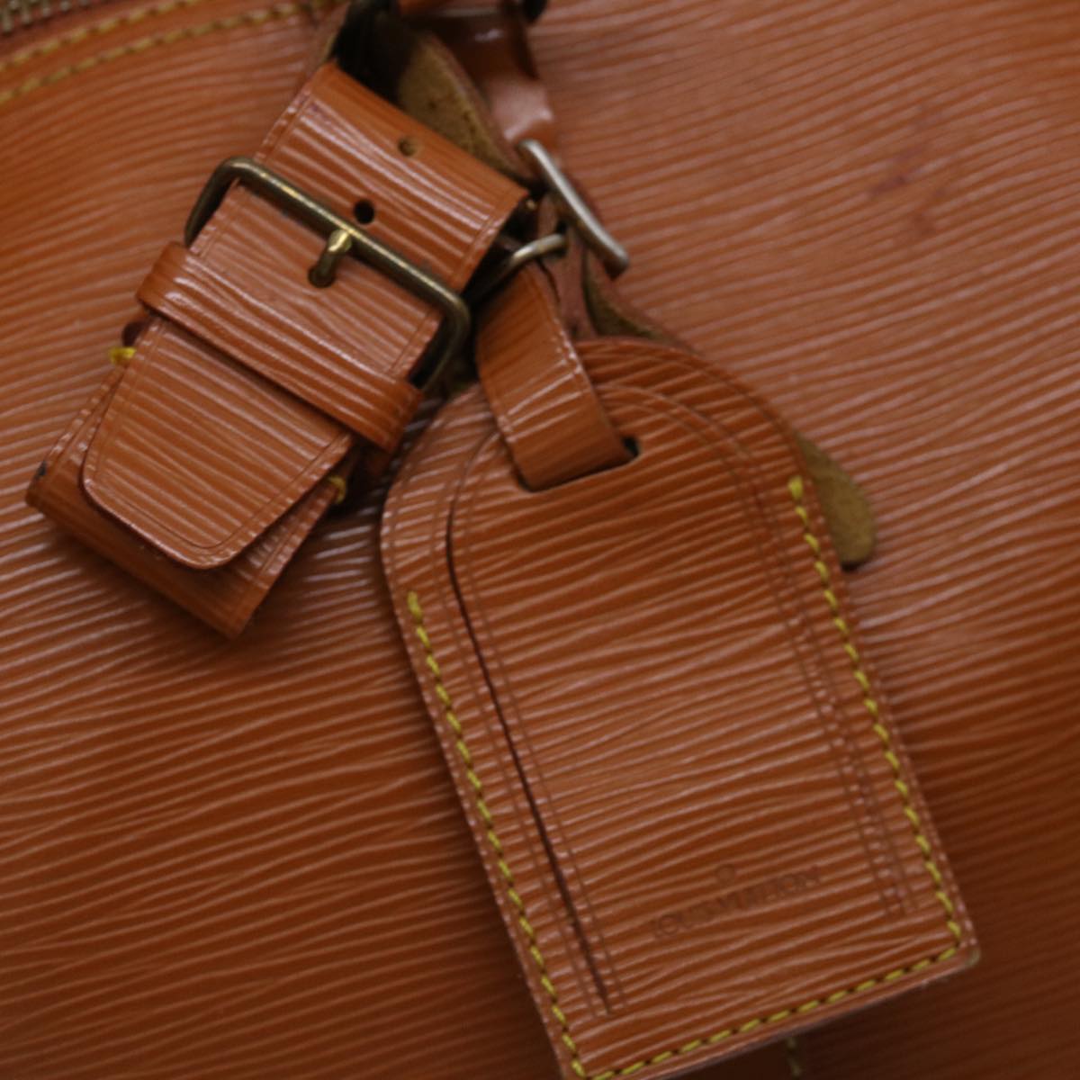 LOUIS VUITTON Epi Keepall 45 Boston Bag Brown Zipang gold M42978 LV 70234