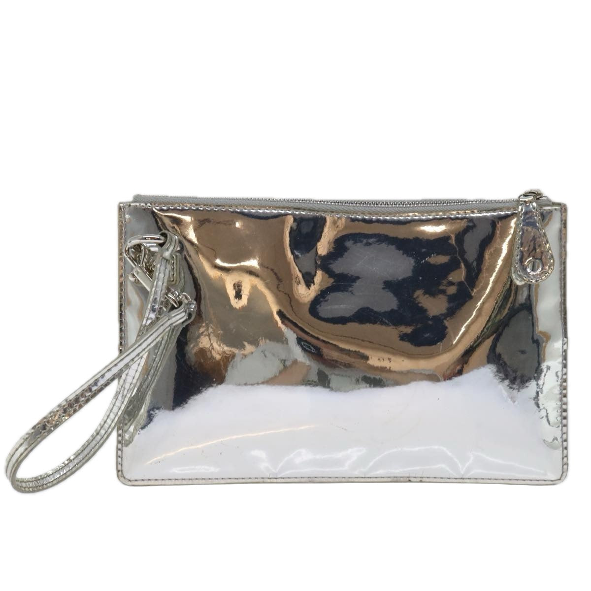 LOUIS VUITTON Monogram Miroir Pochette Platt Pouch Silver M95277 LV 70249