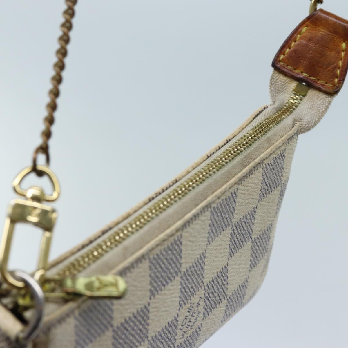 LOUIS VUITTON Damier Azur Mini Pochette Accessoires Pouch N58010 LV 70302