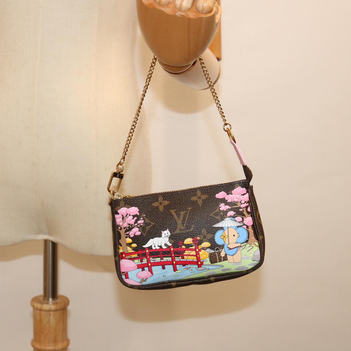 LOUIS VUITTON Monogram Vivienne Mini Pochette Pouch M45905 LV 70308A