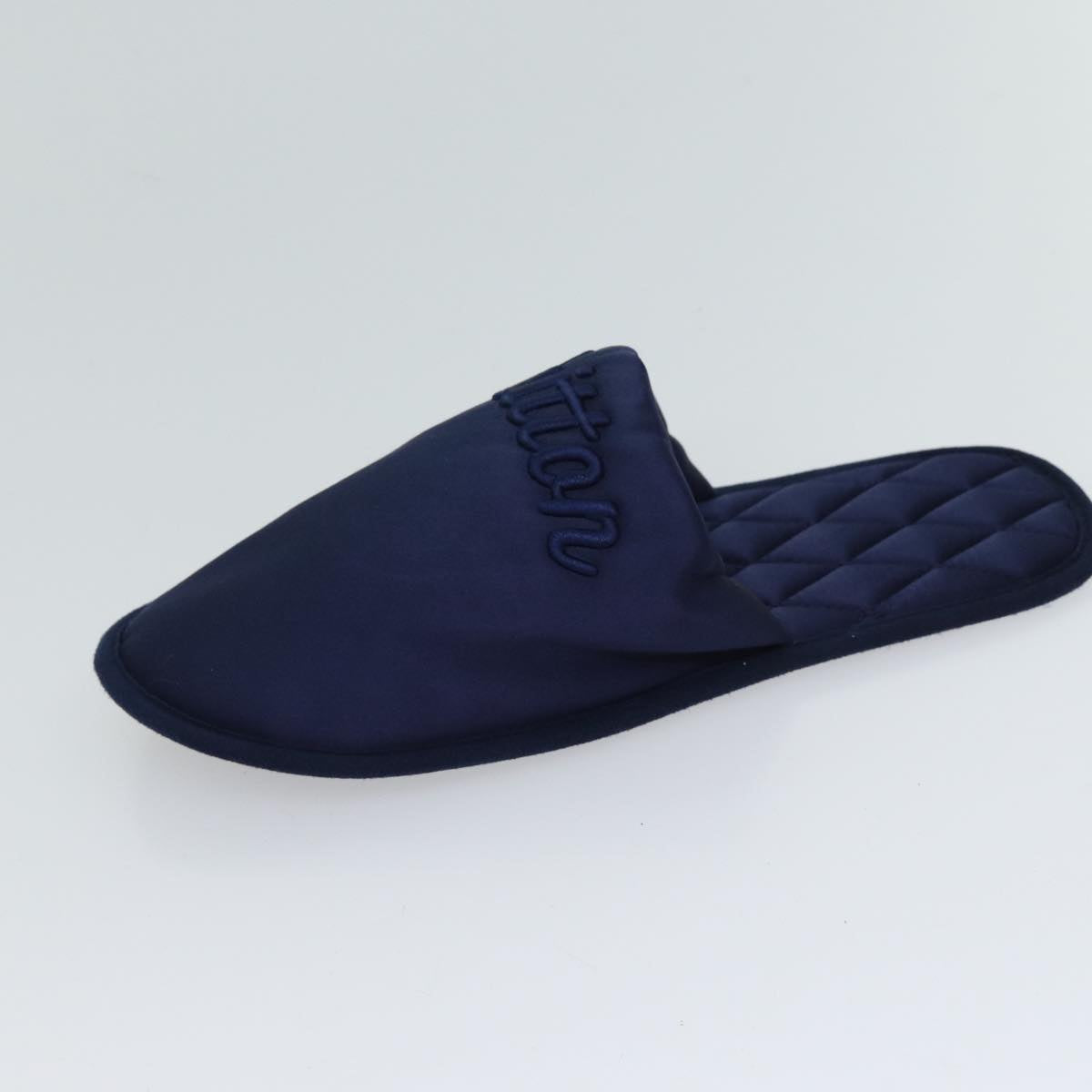LOUIS VUITTON Slipper shoes Satin 36-37 Navy LV 70360