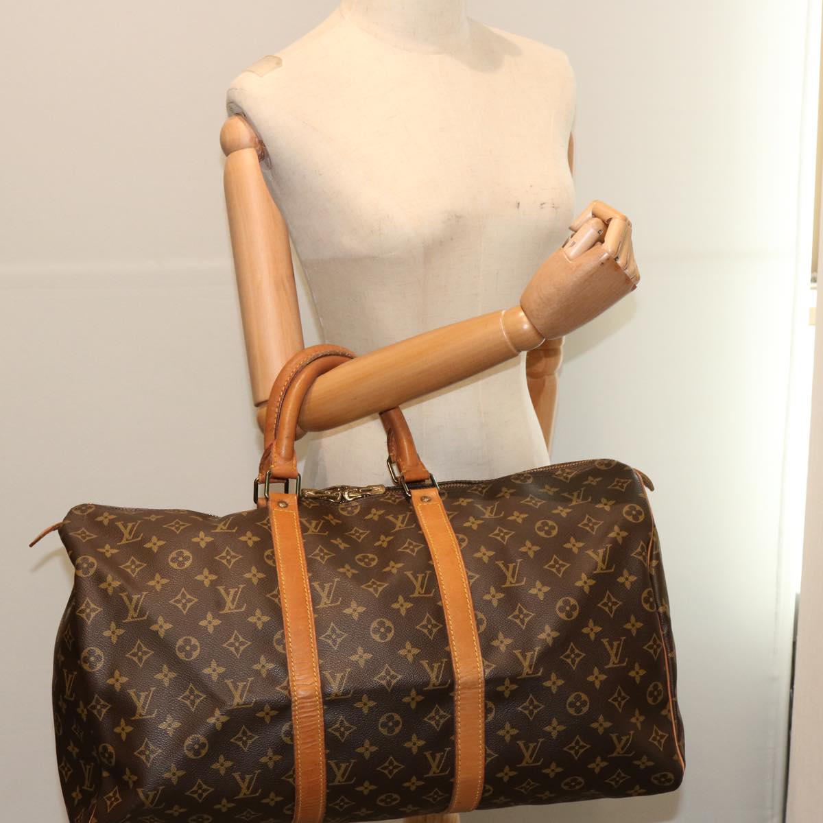 LOUIS VUITTON Monogram Keepall 50 Boston Bag M41426 LV 70369