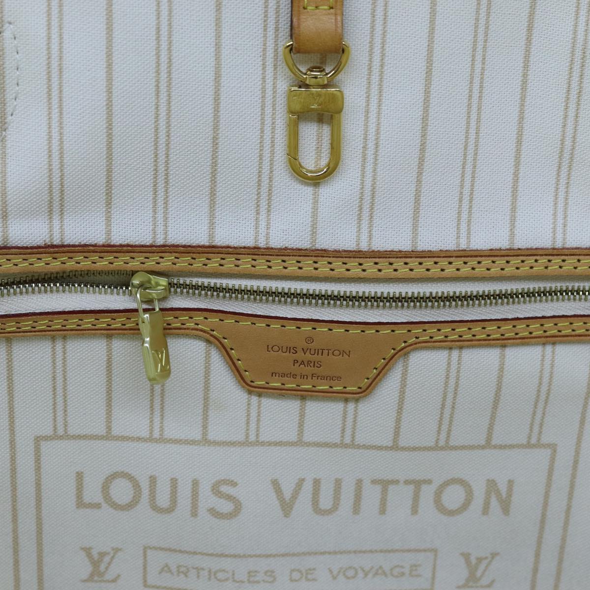 LOUIS VUITTON Damier Azur Neverfull MM Tote Bag N41605 LV 70414
