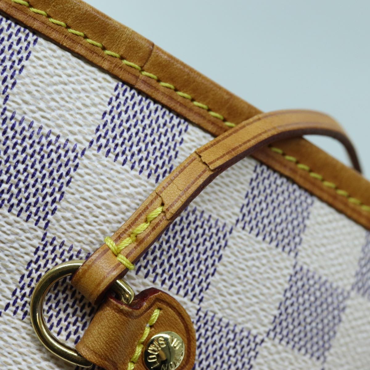 LOUIS VUITTON Damier Azur Neverfull MM Tote Bag N41605 LV 70414