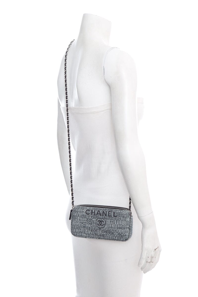 Luxury Chanel 2018 Grey Deauville Clutch on Chain Handbag