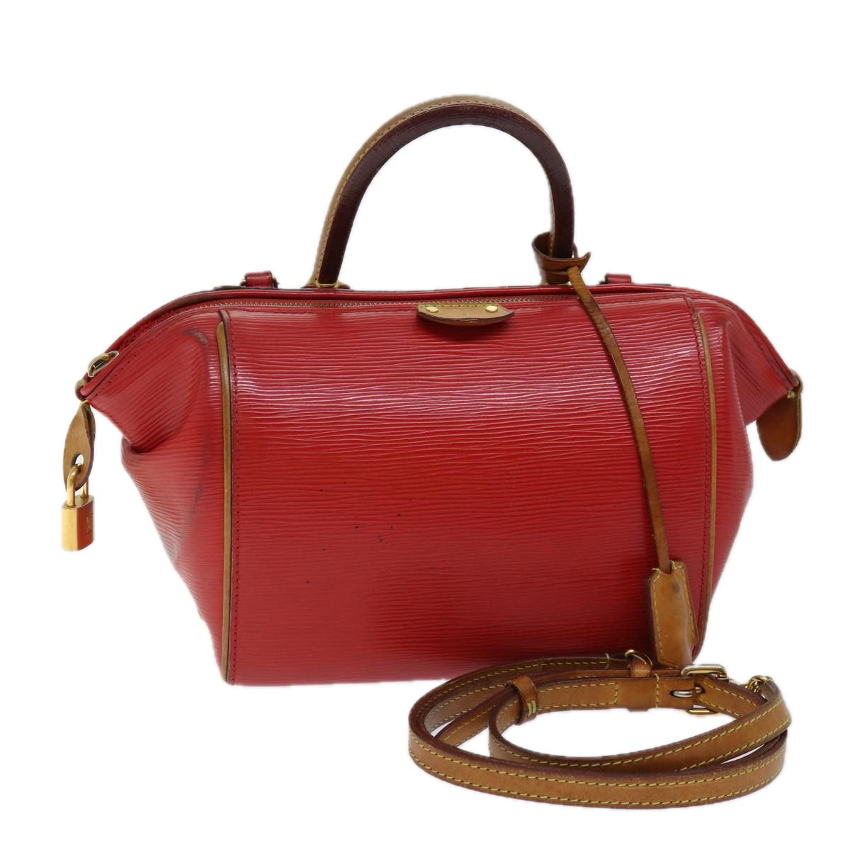 LOUIS VUITTON Epi Dog BB Hand Bag 2way Red Coklico M93249 LV 70439