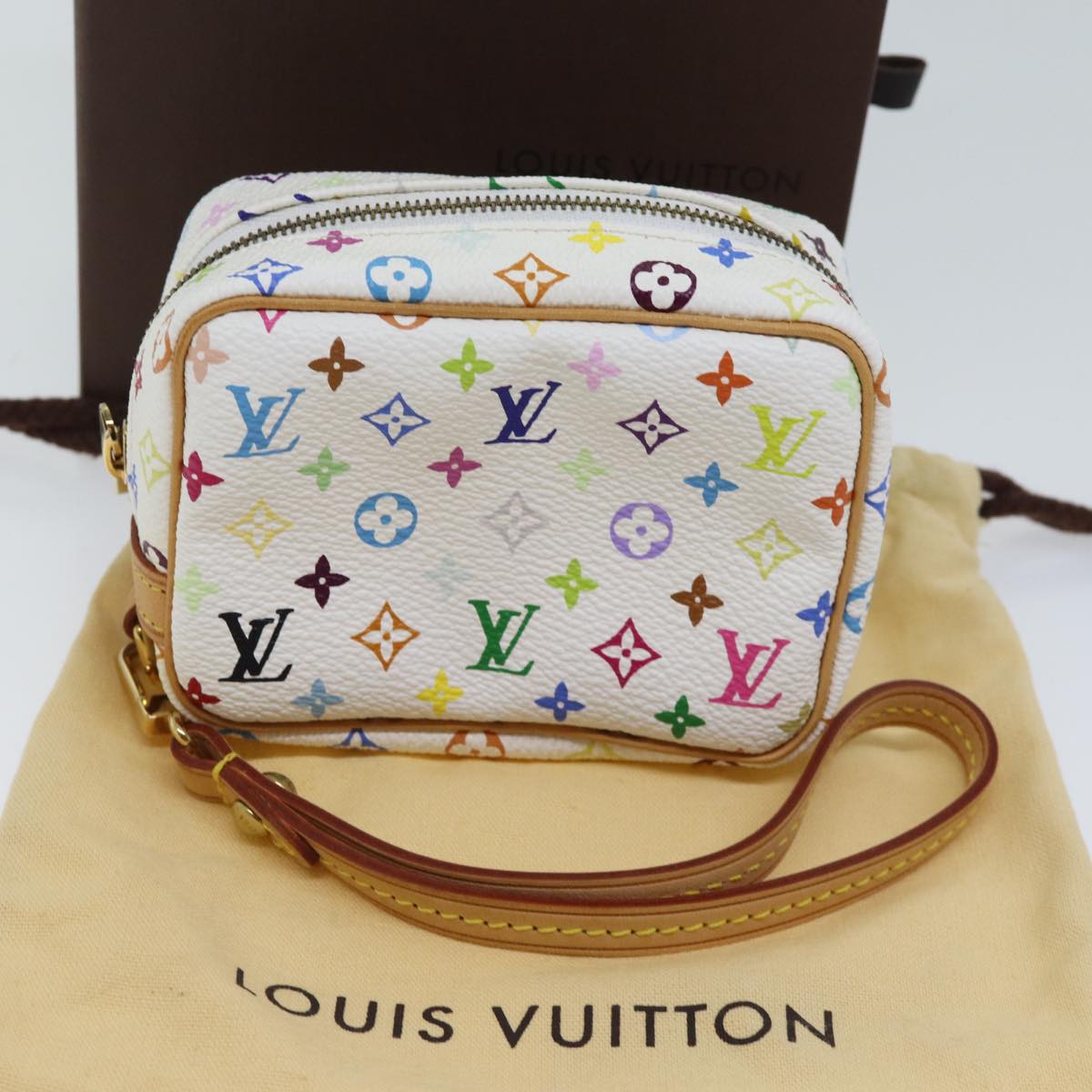 LOUIS VUITTON Monogram Multicolor Trousse Wapity Pouch White M58033 70443A