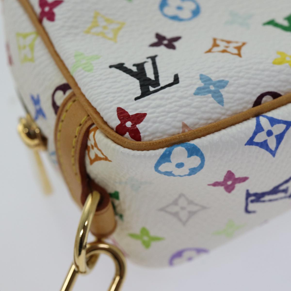 LOUIS VUITTON Monogram Multicolor Trousse Wapity Pouch White M58033 70443A