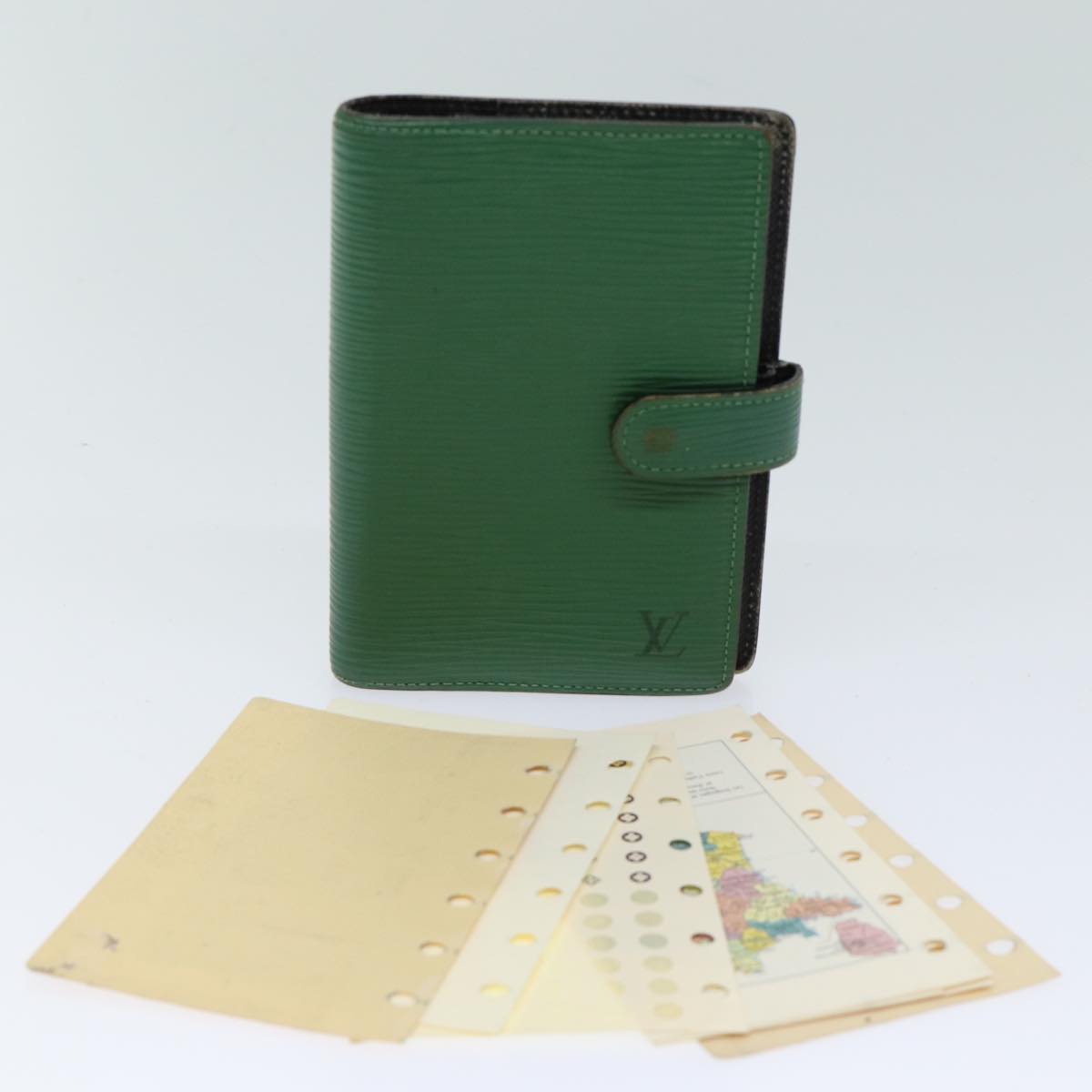 LOUIS VUITTON Epi Agenda PM Day Planner Cover Green R20054 LV 70465
