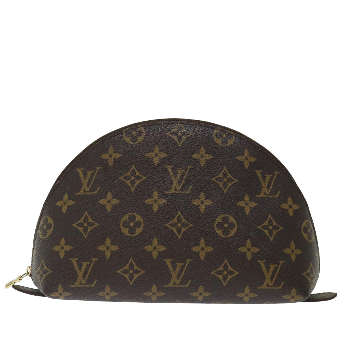 LOUIS VUITTON Monogram Trousse Demi Ronde Cosmetic Pouch M47520 LV 70486