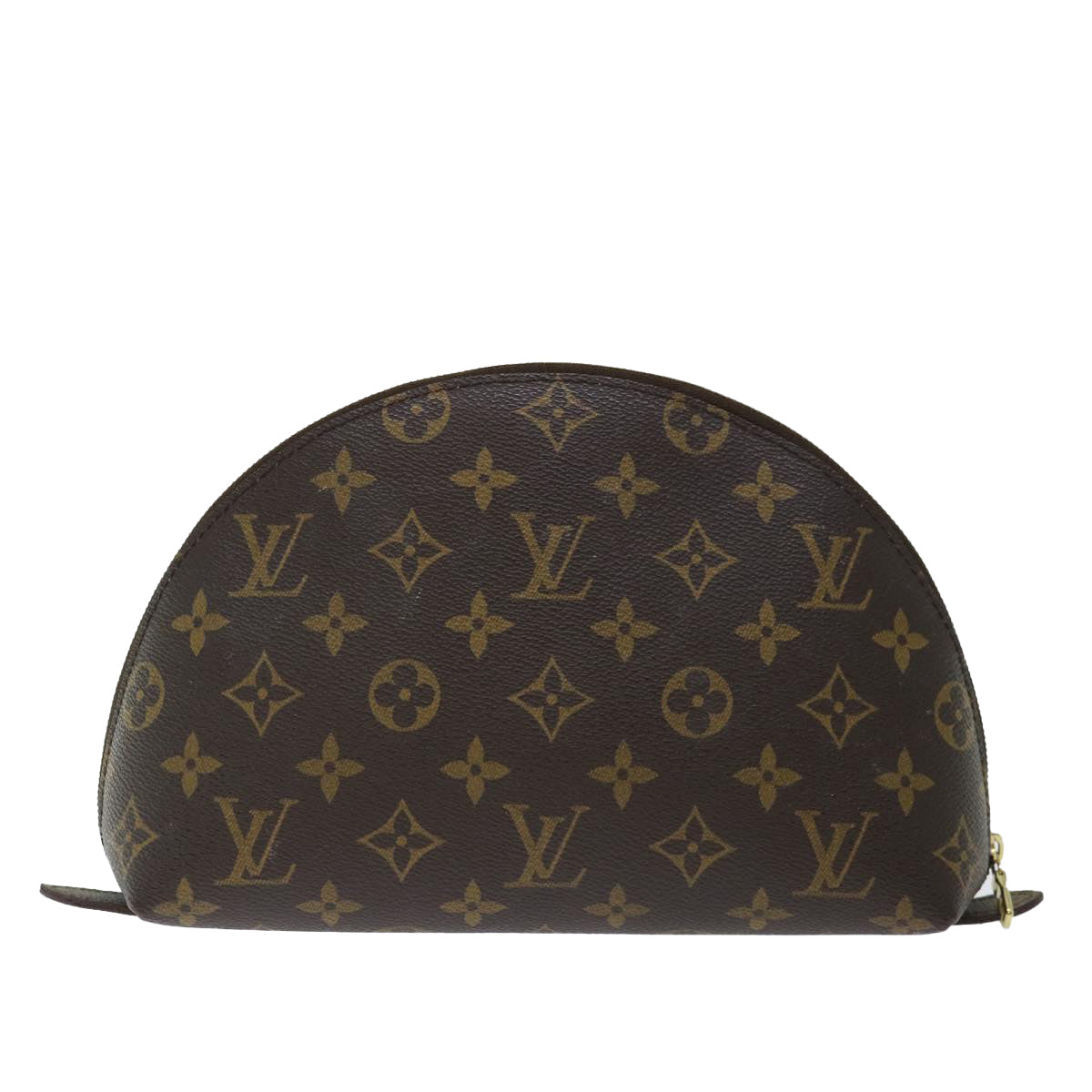 LOUIS VUITTON Monogram Trousse Demi Ronde Cosmetic Pouch M47520 LV 70486