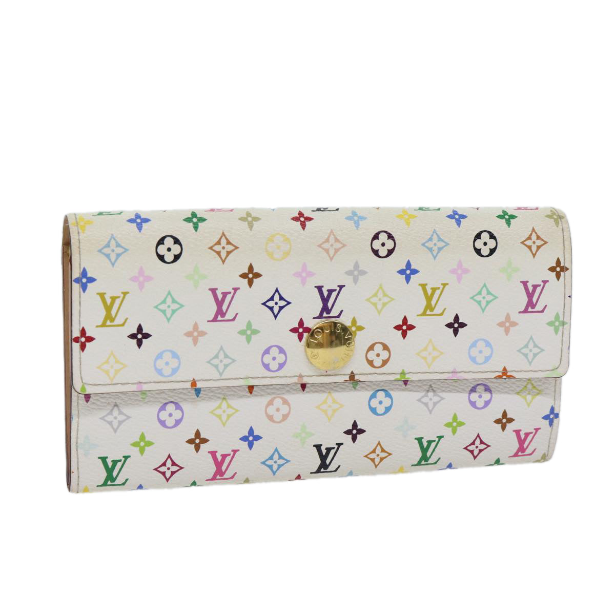 LOUIS VUITTON Multicolor Portefeuille Sarah Long Wallet White M93532 70503