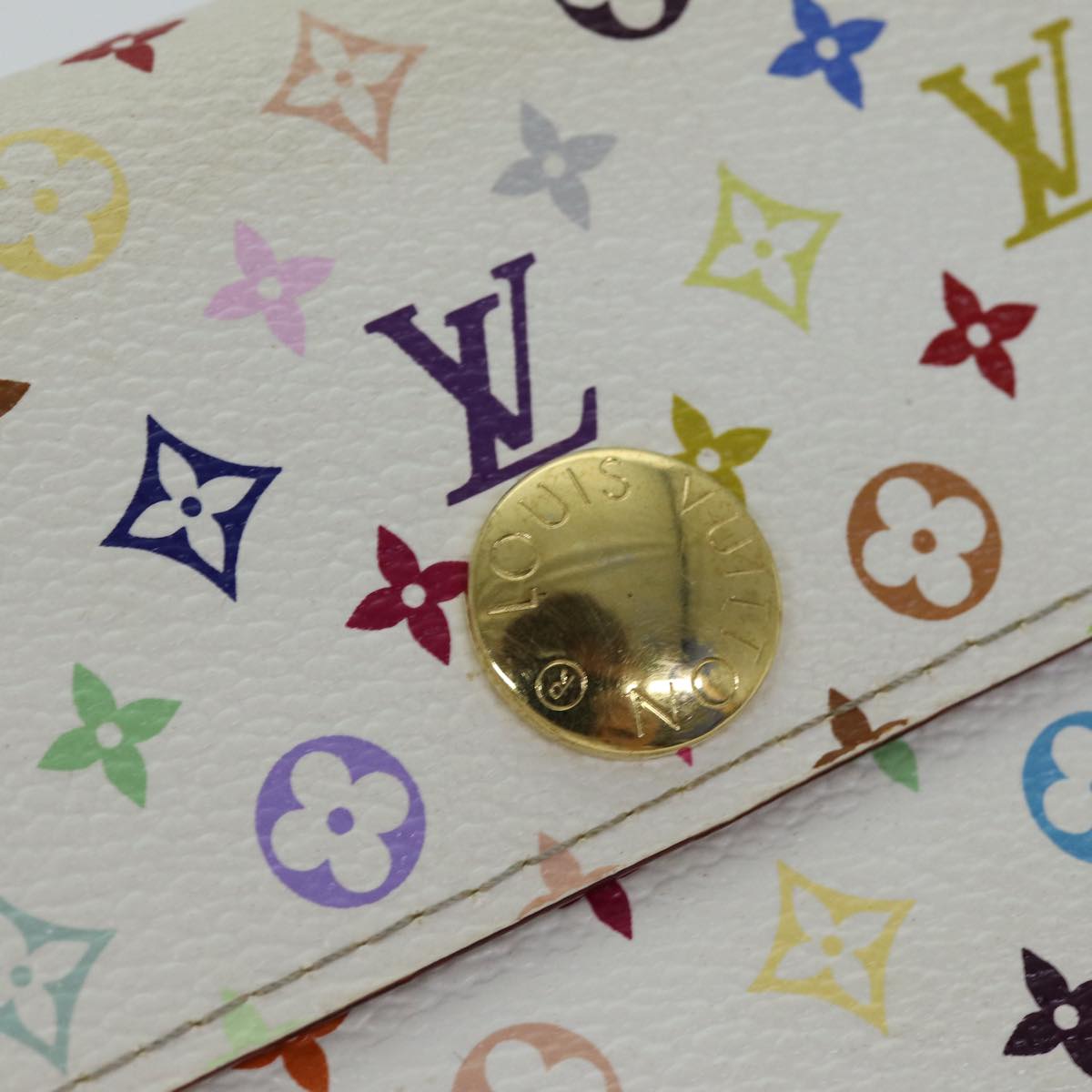 LOUIS VUITTON Multicolor Portefeuille Sarah Long Wallet White M93532 70503