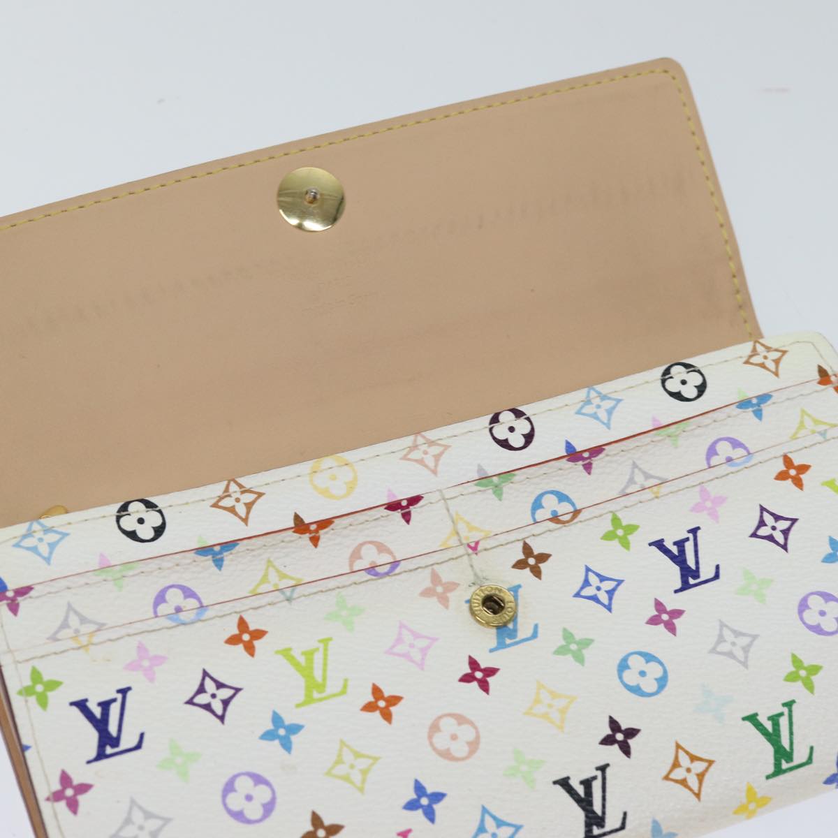 LOUIS VUITTON Multicolor Portefeuille Sarah Long Wallet White M93532 70503