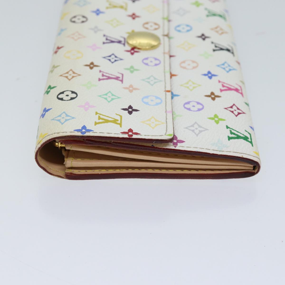 LOUIS VUITTON Multicolor Portefeuille Sarah Long Wallet White M93532 70503