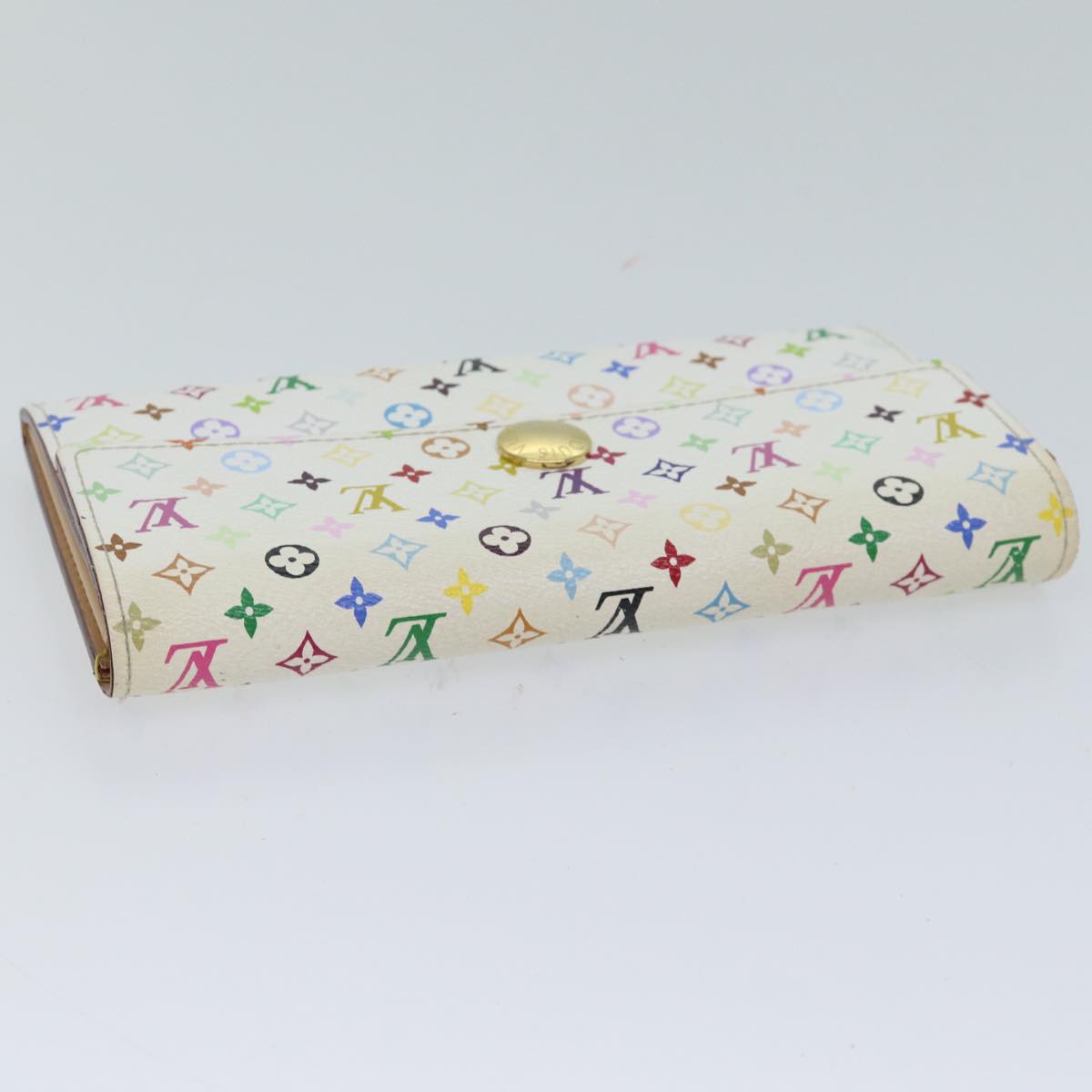 LOUIS VUITTON Multicolor Portefeuille Sarah Long Wallet White M93532 70503
